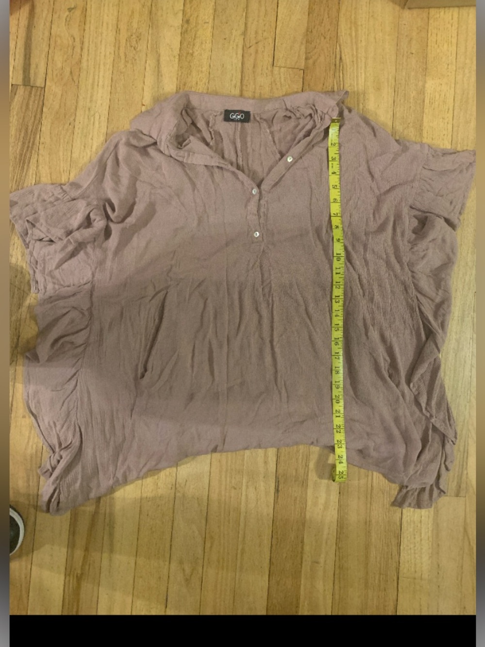 Relaxed Split-Neck Gauze Blouse in Dusty Mauve - Picture 3 of 3